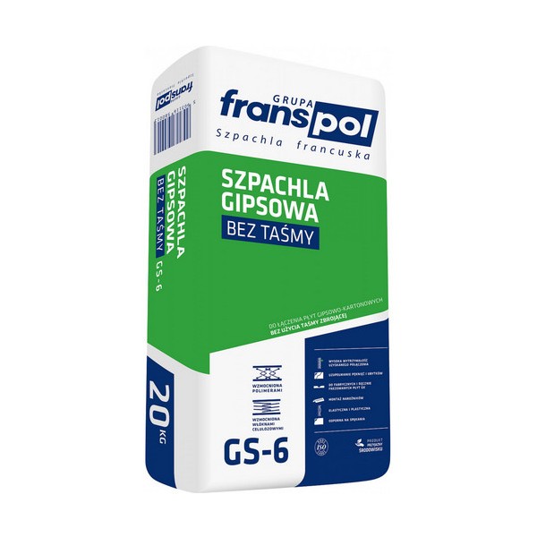 Szpachla gipsowa bez taśmy GS-6 FRANSPOL 20kg