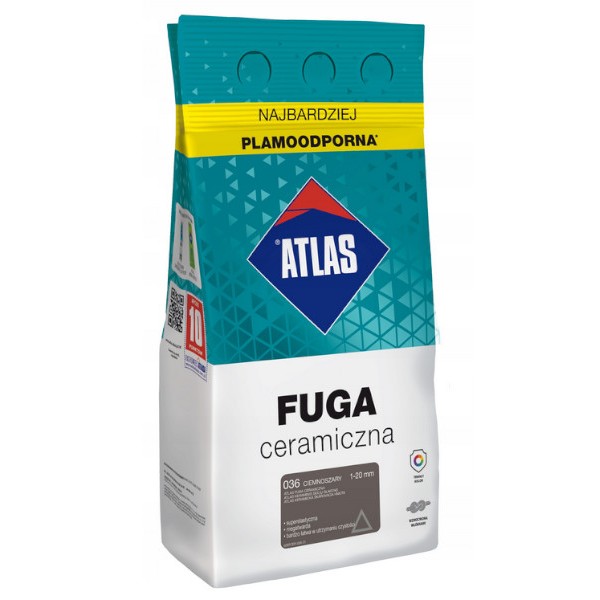Fuga ceramiczna ATLAS ciemnoszara 036 2kg