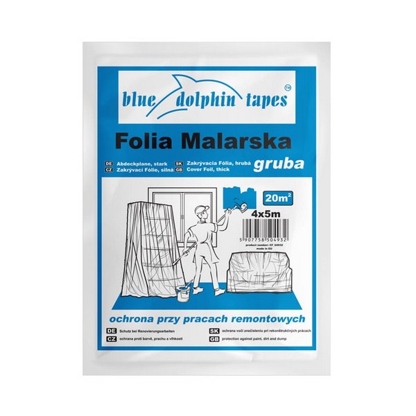 Folia malarska Gruba CF-380 Blue Dolphin 4x5m